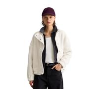 Sweatjacke MARC O'POLO DENIM "aus recyceltem Polyester", Damen, Gr. S, weiß (weiß blush), Obermaterial: 100% Polyester, unifarben, relaxed fit, elastischer Bund, Sweatjacken Sweatjacke (33268169-S) we