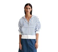 Sweatjacke MARC O'POLO DENIM "aus reinem Organic Cotton", Damen, Gr. XS, blau (medium blau), Obermaterial: 100% Baumwolle, sportlich, relaxed fit, Langarm Bündchen, Sweatjacken (87711706-XS) medium bl