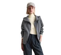 Sweatjacke MARC O'POLO DENIM "mit kuschelig gerauter Innenseite", Damen, Gr. L, asphalt melange, Obermaterial: 100% Baumwolle, unifarben, relaxed fit, Rippbündchen, Sweatjacken Sweatjacke (12144613-L)