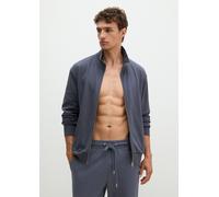 Sweatjacke MARC O'POLO, Herren, Gr. S, blau (blaugrau), Interlock, Obermaterial: 97% Baumwolle, 3% Elasthan, bequem hüftbedeckend, ohne Ausschnitt, Sweatjacken Sweatjacke (94265366-S) blaugrau