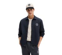 Sweatjacke MARC O'POLO "in Interlock-Scuba-Qualität", Herren, Gr. XL, schwarz navy, Obermaterial: 75% Baumwolle, 20% Polyester, 5% Elasthan, unifarben, regular fit, elastischer Bund, Sweatjacken Sweat