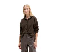 Sweatjacke MARC O'POLO "in Woll-Optik", Damen, Gr. 38, braun (stone braun melange), Obermaterial: 52% Baumwolle, 40% Viskose, 7% Polyamid, 1% Elasthan, unifarben, relaxed fit, Rundhals, Sweatjacken Sw