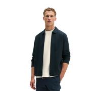 Sweatjacke MARC O'POLO "mit feiner Struktur", Herren, Gr. M, schwarz (schwarz navy), Obermaterial: 100% Baumwolle, unifarben, regular fit, Sweatjacken Sweatjacke (29508409-M) schwarz navy