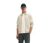 Sweatjacke MARC O'POLO "mit feiner Struktur", Herren, Gr. S, beige (grau kit), Obermaterial: 100% Baumwolle, unifarben, regular fit, Sweatjacken Sweatjacke (12737017-S) grau kit