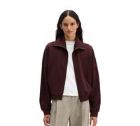 Sweatjacke MARC O'POLO "mit recycelter Baumwolle", Damen, Gr. S, braun (schwarz cherry), Obermaterial: 100% Baumwolle, unifarben, oversize, Sweatjacken Sweatjacke (63342524-S) schwarz cherry