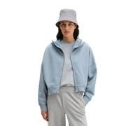 Sweatjacke MARC O'POLO "mit recycelter Baumwolle", Damen, Gr. S, grau horizon, Obermaterial: 100% Baumwolle, unifarben, loose fit, Rundhals, Rippbündchen, Sweatjacken Sweatjacke (51581053-S) grau hori