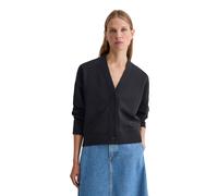 Sweatjacke MARC O'POLO "mit Rippstrick-Bund", Damen, Gr. L, deep night blau, Obermaterial: 100% Baumwolle, unifarben, relaxed fit, Rippbündchen, Sweatjacken Sweatjacke (95172514-L) deep night blau
