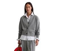 Sweatjacke MARC O'POLO "mit Rippstrick-Bund", Damen, Gr. M, warm granite melange, Obermaterial: 100% Baumwolle, unifarben, relaxed fit, Rippbündchen, Sweatjacken Sweatjacke (71298069-M) warm granite m