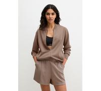 Sweatjacke MARC O'POLO "Modal Allure", Damen, Gr. S, driftwood, Jersey, Obermaterial: 50% Polyester, 43% Modal, 7% Elasthan, Sweatjacken Sweatjacke (44309532-S) driftwood