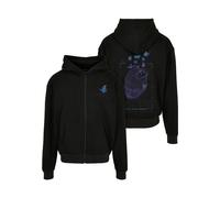 Sweatjacke MISTERTEE "MisterTee Herren Grid Head Butterfly Oversize Hoody", Herren, Gr. XL, schwarz, 100% Baumwolle, Sweatjacken Sweatjacke (34713904-XL) schwarz