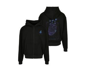 Sweatjacke MISTERTEE "MisterTee Herren Grid Head Butterfly Oversize Hoody", Herren, Gr. XL, schwarz, 100% Baumwolle, Sweatjacken Sweatjacke (34713904-XL) schwarz