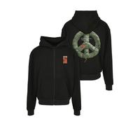 Sweatjacke MISTERTEE "MisterTee Unisex Puffer Peace Heavy Oversize Zip Hoody", Damen, Gr. 3XL, schwarz, 100% Baumwolle, Sweatjacken Sweatjacke (15121506-XXXL) schwarz