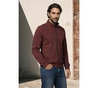 Fleecejacke STREET ONE MEN, Herren, Gr. M (40), maroon braun, Fleece, Grundmaterial: 65% Baumwolle, 35% Polyester. Oberes Vorderteil: 60% Baumwolle, 40% Polyester, unifarben, normal normal, hoch gesch