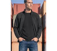Sweatjacke mit 3D-Struktur und Stehkragen