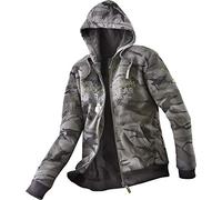 Sweatjacke mit Berberfleece Futter, Farbe oliv camouflage, Gr.M