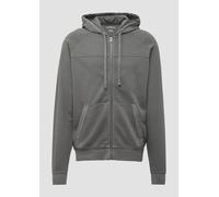 Sweatjacke mit Garment Dye und Kapuze im Fabricmix 3XL grau 2163500.9467.3XL