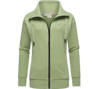 Sweatjacke RAGWEAR "Shocky" Gr. L (40), grau (graugrün) Damen Sweatjacken sportliche Zip-Hoodie mit Kordeln (50477652-L)