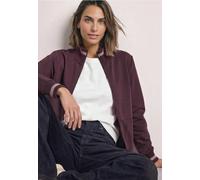 Sweatjacke mit Stehkragen und Strickdetails