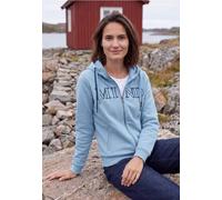 Sweatjacke CECIL, Damen, Gr. S (38), blau (easy blau), Sweatware, Oberstoff: 54% Polyester, 46% Baumwolle, unifarben, comfort fit normal, ohne Ausschnitt, Rippbündchen, Sweatjacken Sweatjacke, mit Kap