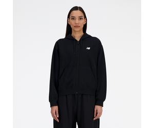 Sweatjacke NEW BALANCE "Sport Essentials French Terry Full Zip", Damen, Gr. XXL, schwarz, Obermaterial: 60% Baumwolle, 40% Polyester, Sweatjacken Sweatjacke, für gemütliche Stunden und entspannte Akti