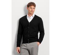 Sweatjacke OLYMP "OLYMP Casual Strick", Herren, Gr. L, schwarz, 100% Schurwolle, Sweatjacken Sweatjacke (46449765-L) schwarz