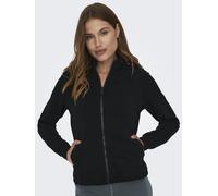 Sweatjacke ONLY PLAY "ONPMELINA LS HN ZIP SWT NOOS", Damen, Gr. XS, schwarz, Sweatware, Obermaterial: 50% Baumwolle, 50% Polyester, unifarben, normal, hoch geschlossener Ausschnitt, Sweatjacken Sweatj
