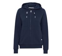 Sweatjacke OXMO "Sweatjacke OXAndie", Damen, Gr. XS, blau (total eclipse), Obermaterial: 55% Polyester PES. 45% Baumwolle CO., Sweatjacken Sweatjacke (61983113-XS) total eclipse