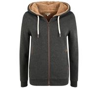 OXMO OXVicky Pile Sweat Zip-Hoodie Damen Sweatjacke Cardigan Sweatshirtjacke mit Teddy-Futter Reißverschluss Eingrifftaschen Regular fit, Größe:M, Farbe:DAR Grey M (798288)