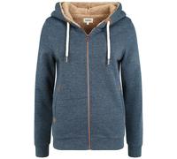 OXMO OXVicky Pile Sweat Zip-Hoodie Damen Sweatjacke Cardigan Sweatshirtjacke mit Teddy-Futter Reißverschluss Eingrifftaschen Regular fit, Größe:S, Farbe:INS BL Mel (7989915)