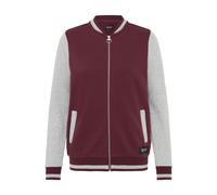Sweatjacke OXMO "Trainingsjacke OXOnana", Damen, Gr. L, rot (wine rot), Obermaterial: 80% Polyester PES. 20% Baumwolle CO., Sweatjacken Sweatjacke (38155729-L) wine rot