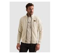 Sweatjacke PME LEGEND, Herren, Gr. 5XL, beige (bone weiß melee), Sweatware, Obermaterial: 57% Polyester, 43% Baumwolle, normal hüftlang, ohne Ausschnitt, Sweatjacken Sweatjacke, mit seitlichen Eingrif