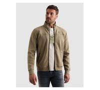 PME Legend Sweatjacke Interlock mit Stehkragen und Label-Patches – Beige (Overland Trek) XXL