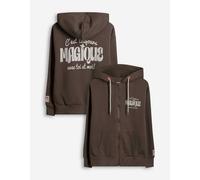 Sweatjacke - Print - Braun S