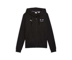 Sweatjacke PUMA "BMW M MOTORSPORT Essentials Fleece-Trainingsjacke Herren", Damen, Gr. M, schwarz, Obermaterial: 68% Baumwolle, 32% Polyester. Kapuzenfutter: 100% Baumwolle. Rippe: 3% Elasthan, 97% Ba