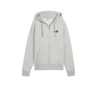 Sweatjacke PUMA "ESS Small No. 1 Logo Comfort Hoodie mit durchgehendem", Damen, Gr. XXS, grau (light gray heather), Obermaterial: 34% Polyester, 66% Baumwolle; Kapuzenfutter: 100% Baumwolle; Rippe: 97