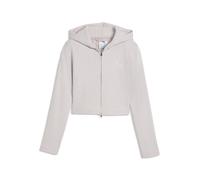 Sweatjacke PUMA "Essentials Slim Gerippter Hoodie Mädchen", Mädchen, Gr. 152, beige (misty pink heather), Obermaterial: 4% Elasthan, 46% Polyester, 50% Viskose, Sweatjacken Sweatjacke (22210701-152) m