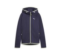 Sweatjacke PUMA "EvoStripe Kapuzenjacke Damen", Damen, Gr. XS, deep plum lila, Obermaterial: 77% Baumwolle, 23% Polyester. Taschenfutter: 100% Baumwolle. Einsatz: 81% Baumwolle, 19% Polyester, Sweatja