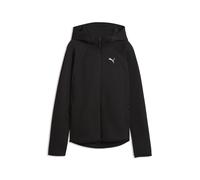 Sweatjacke PUMA "EvoStripe Kapuzenjacke Damen", Damen, Gr. XS, schwarz, Obermaterial: 77% Baumwolle, 23% Polyester. Taschenfutter: 100% Baumwolle. Einsatz: 19% Polyester, 81% Baumwolle, Sweatjacken Sw