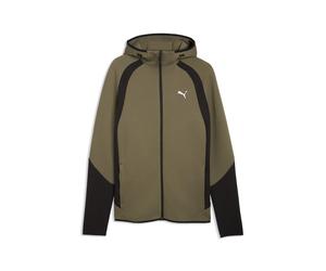 Sweatjacke PUMA "Evostripe Kapuzenjacke Herren", Herren, Gr. L, loden grün, Obermaterial: 77% Baumwolle, 23% Polyester. Taschenfutter: 100% Baumwolle. Einsatz: 81% Baumwolle, 19% Polyester, Sweatjacke