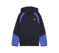Sweatjacke PUMA "Evostripe Reißverschluss-Hoodie Jungen", Jungen, Gr. 176, blau (new navy blau), Obermaterial: 23% Polyester, 77% Baumwolle. Einsatz: 19% Polyester, 81% Baumwolle. Seitentasche - Oben: