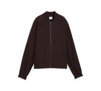 Sweatjacke PUMA "PUMA Class Reißverschluss-Jacke Damen", Damen, Gr. L, braun (chocolate fondue braun), Obermaterial: 66% Baumwolle, 32% Polyester, 2% Elasthan. Taschenfutter: 100% Baumwolle. Kragen In