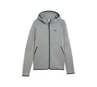 Sweatjacke PUMA "PUMATECH Elevated Slim Kapuzenjacke Herren", Herren, Gr. XL, medium gray heather, Obermaterial: 77% Baumwolle, 23% Polyester. Taschenfutter: 100% Baumwolle. Einsatz: 19% Polyester, 81
