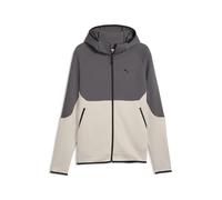 Sweatjacke PUMA "PUMATECH Elevated Slim Kapuzenjacke Herren", Herren, Gr. XXL, silber fog beige, Obermaterial: 77% Baumwolle, 23% Polyester. Taschenfutter: 100% Baumwolle. Einsatz: 19% Polyester, 81%