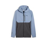 Sweatjacke PUMA "PUMATECH Hoodie mit durchgehendem Reißverschluss Herren", Herren, Gr. L, blau (cool blau dusky gray), Obermaterial: 23% Polyester, 77% Baumwolle; Taschenfutter: 100% Baumwolle; Kapuze