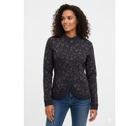 Sweatjacke RAGWEAR "AVALINA FLOWERS O", Damen, Gr. L, schwarz, Sweatware, Obermaterial: 70% Baumwolle, 30% Polyester, geblümt, gemustert, Rundhals, Sweatjacken Sweatjacke (47439960-L) schwarz