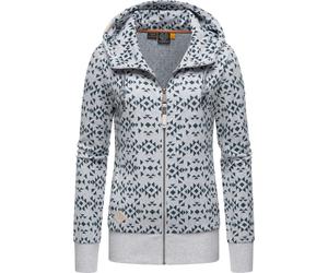 Sweatjacke RAGWEAR "Cinda Zip", Damen, Gr. XL (42), grau (hellgrau), Sweatware, Obermaterial: 70% Baumwolle, 30% Polyester, tailliert hüftbedeckend, hoch geschlossener Ausschnitt, Ärmel ohne Ärmelschl
