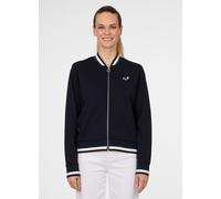 Sweatjacke RAGWEAR "DORON", Damen, Gr. XXL, navy, Sweatware, Obermaterial: 50% Baumwolle, 50% Polyester, unifarben mit Farbeinsatz, normal, Rundhals, Sweatjacken Sweatjacke, mit Reißverschluss, aus Ba