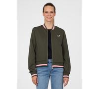 Sweatjacke RAGWEAR "DORON", Damen, Gr. XXL, schwarz olive, Sweatware, Obermaterial: 50% Baumwolle, 50% Polyester, unifarben mit Farbeinsatz, normal, Rundhals, Sweatjacken Sweatjacke, mit Reißverschlus
