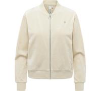 Sweatjacke RAGWEAR "Doron Embossed", Damen, Gr. XL (42), beige (ecru), Material: 94% Polyester, 6% Elasthan, lässig geschnitten hüftlang, Rundhals, Ärmel ohne Ärmelschlitz Rippbündchen, Sweatjacken Sw