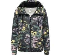 Sweatjacke RAGWEAR "Fllawia Print", Damen, Gr. XS (34), bunt, 70% Baumwolle, 30% Polyester, gerade hüftbedeckend, hoch geschlossener Ausschnitt, eng Rippstrickbündchen, Sweatjacken Sweatjacke, modisch